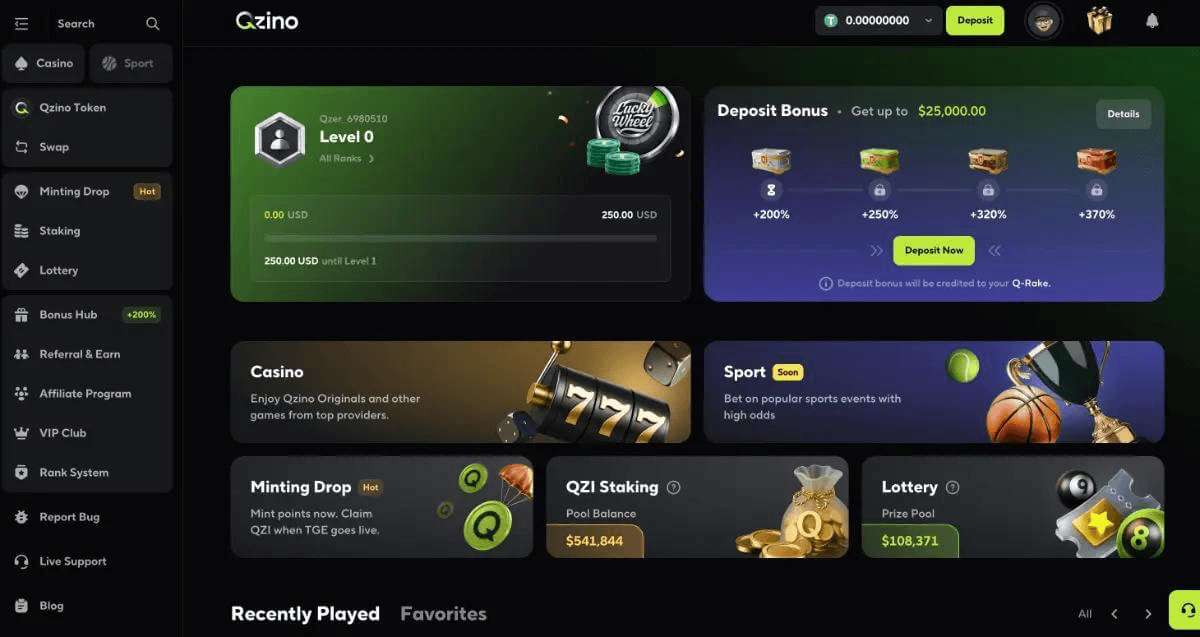 Creating and Accessing Your Qzino Account image 1